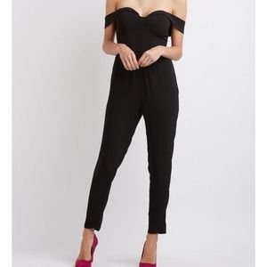 Charlotte Russe Off-The Shoulder Jumpsuit